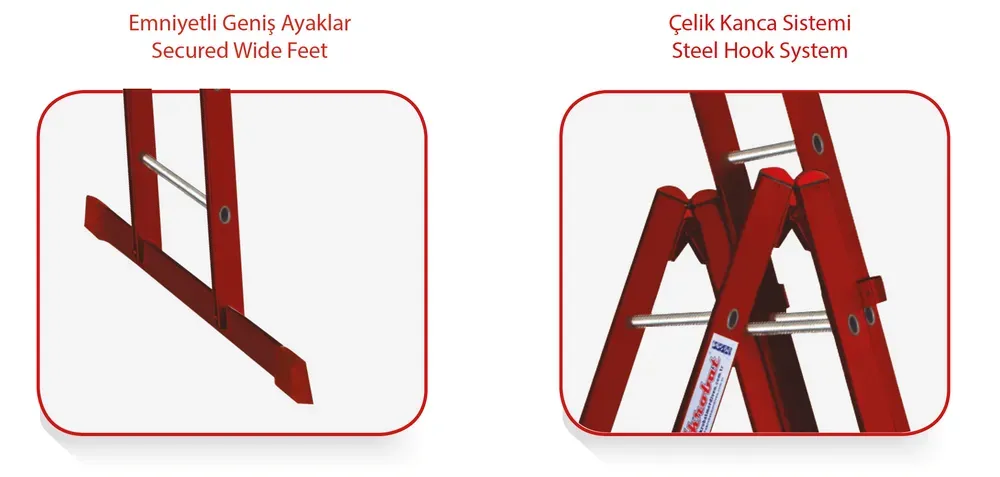 Fiberglass A Tipi Sürgülü Merdiven