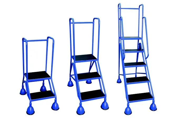 MER-003 B Self-Braking Steel Platform Step with Guardrail