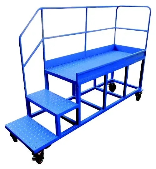 MER-027 Long-Platform Steel Step with Guardrail