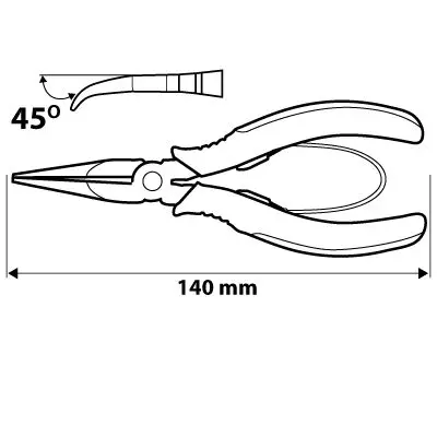 Açılı uzun hassas pense 140 mm