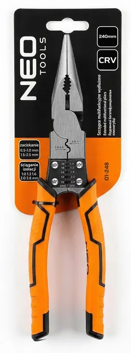 Çok fonksiyonlu düz uzun pense 240mm