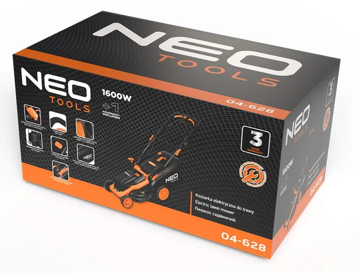 Çim biçme makinesi 1600W 380 mm, 45L sepet