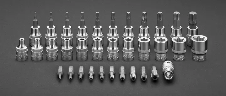 Torx lokma ve uçlar 3/8, 34 parça set