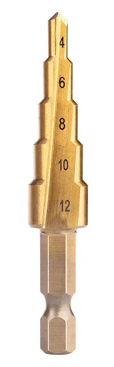HSS TiN kademeli matkap ucu seti, 3-20 mm, Hex, 3 adet