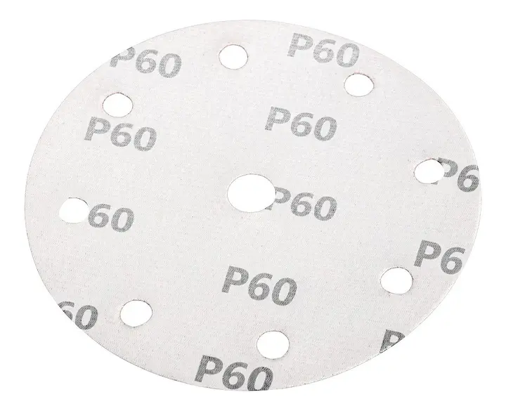 Cırt bantlı zımpara diski 150 mm, P60, 5 adet, 04-721 için 9 delikli