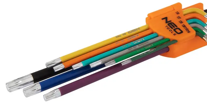 Torx anahtarlar T10-T50, 9 parçalık set, delikli