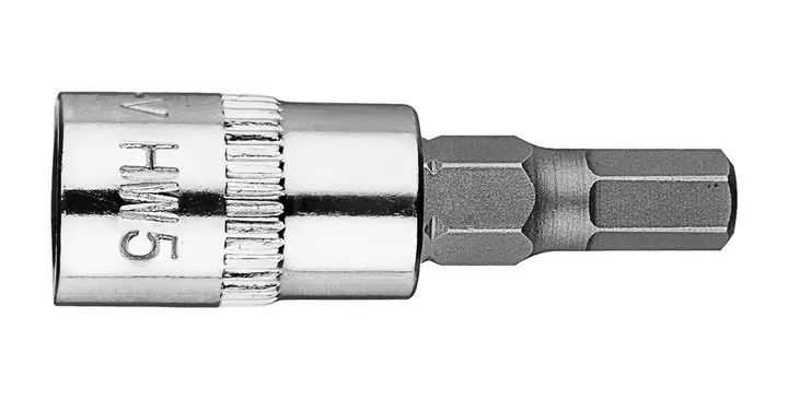 1/4 lokma üzerinde H5 altıgen uç, kısa, 37 mm