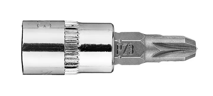 1/4 lokma üzerinde PZ3 tornavida ucu, kısa, 37 mm