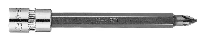 1/4 lokma üzerinde PZ1 tornavida ucu, uzun, 87 mm