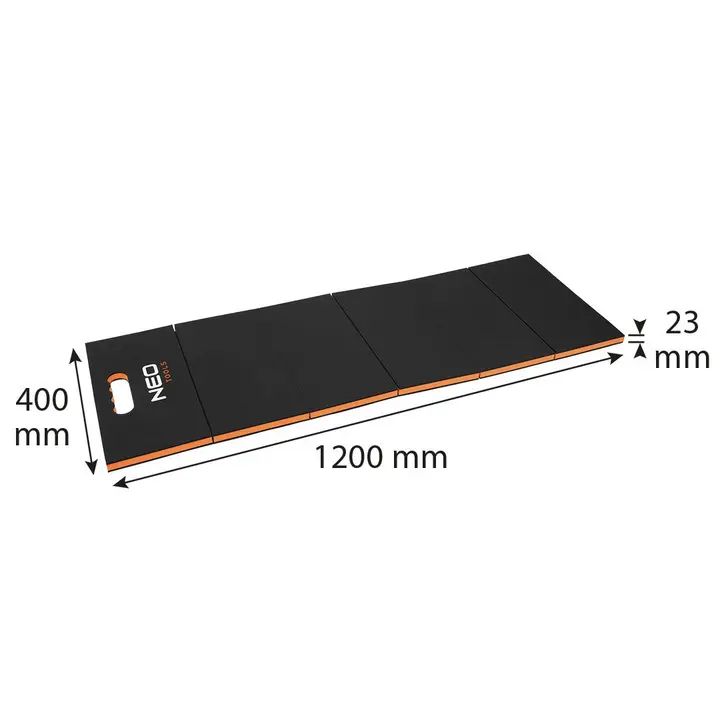 Katlanır araç altı matı, 1200 x 400 x 23 mm, 3 katmanlı