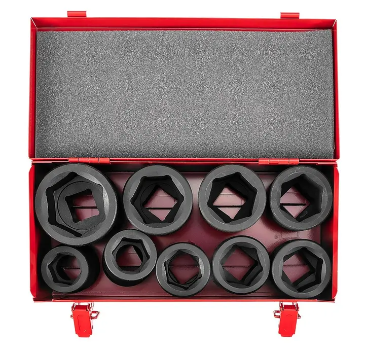 Darbeli lokma 1, 9 parça set, ölçüler: 27, 30, 32, 35, 36, 38, 41, 42, 50 mm, CrMo