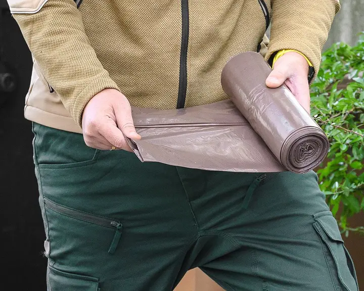 Atık torbaları 120 L, kahverengi, 35 mikron, 10 adet