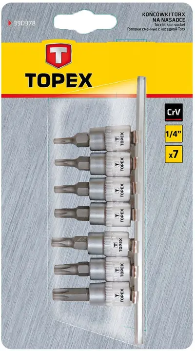 Lokma üzerinde Torx ucu 35 mm, 7 parça set