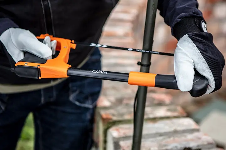 Ağır hizmet tipi çerçeveli testere 300 mm, bıçak yuvalı, alüminyum, çift bileşenli sap