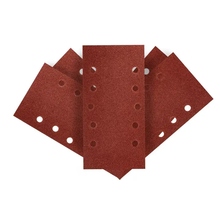Zımpara kağıdı, cırt bantlı 115 x 230 mm, K80, 5 adet, delikli