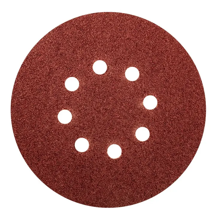 Sanding discs 150 mm, K60, 5 pcs, with 8 holes, 65mm