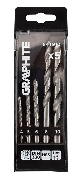 HSS metal matkap ucu, 4 - 10 mm, 5 parça set