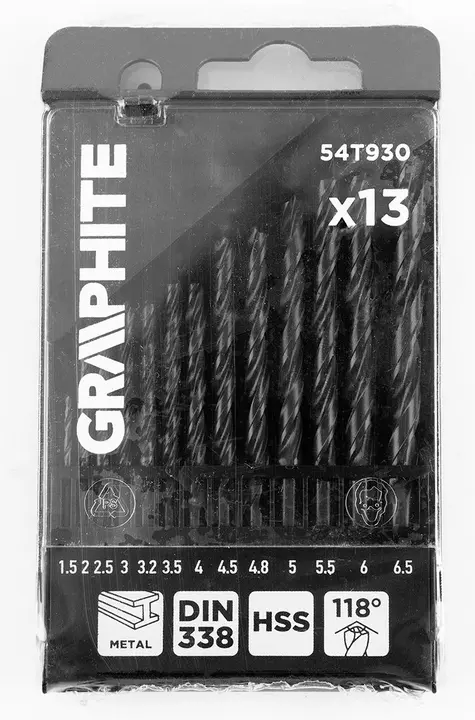HSS metal matkap ucu, 1.5 - 6.5 mm, 13 parça set