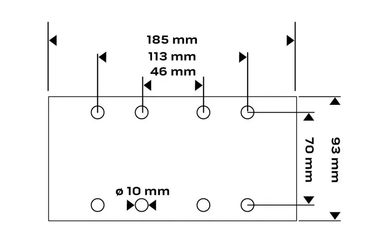Cırt bantlı zımpara kağıdı 93 x 185 mm, P80, 5 adet, 8 delikli