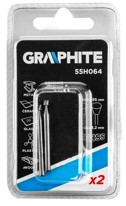 HSS freze ucu 2,95 mm, trapez, sap 3,2 mm, 2 adet