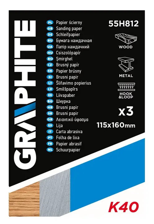 Zımpara kağıdı 115 x 160 mm, K
