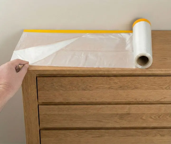 Boyama folyosu 2.7 m x 15 m, 1.5 cm genişliğinde bantlı