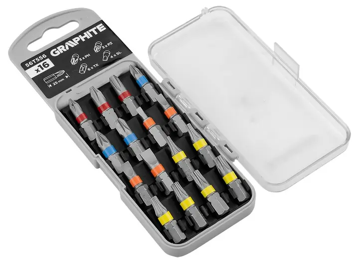 Uç seti SL3/4/5/6, PH1/2/3, PZ1/2/3, TX10/15/20/25/27/30 x 25 mm, 16 adet