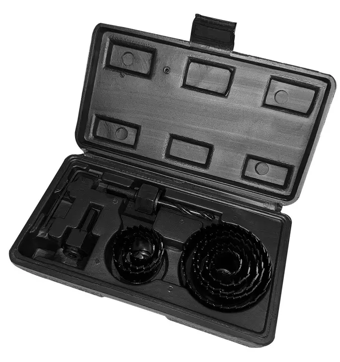 Adaptörlü ahşap delik açma testeresi 19 - 64 mm, 12 parça set
