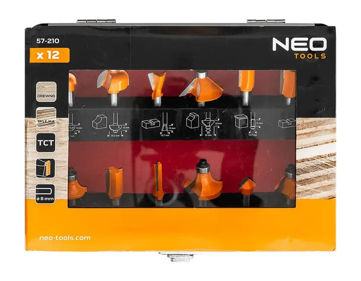 Widia freze uçları, şaft 8 mm, 12 parçalık takım
