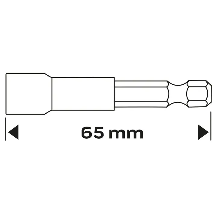 Manyetik lokma 10 x 65 mm, 1/4 şaft