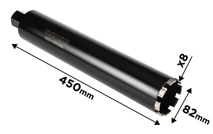 Elmas karotlu delik açma testeresi 58G540, 82 x 450 mm x 8T