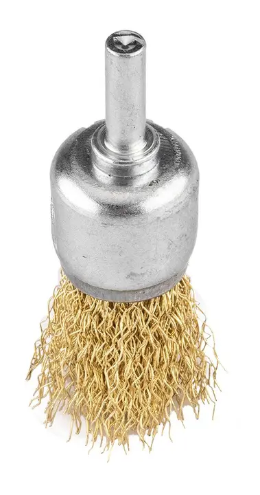 Tel fırçalar, kıvrımlı tel, pirinç kaplı, 25, 50, 75 mm, 3 adet, 6 mm saplı