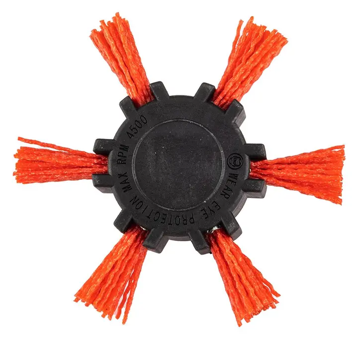 Naylon çark fırça, 100 mm, 6 mm saplı