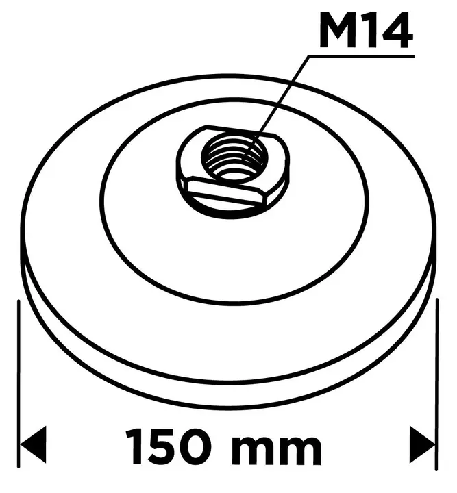 Tel çark fırça 150 mm, bükümlü tel, çelik, M14