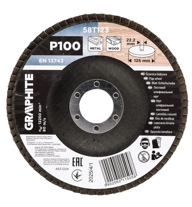 Flap wheel 125 x 22.2 mm, P
