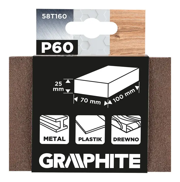 Abrasive sponge 70 x 25 x 100mm, P