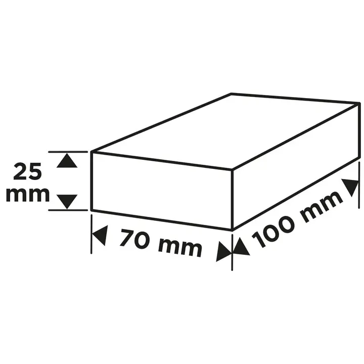 Abrasive sponge 70 x 25 x 100mm, P