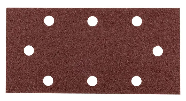 Zımpara kağıdı, cırt bantlı 93 x 185 mm, P100, 5 adet, 8 delikli