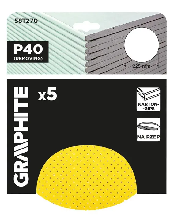 Sanding discs, perforated, Velcro-backed with holes 225 mm, P