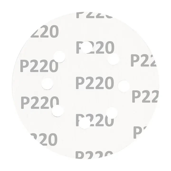 Cırt bantlı zımpara diskleri 125 mm, P220, 5 adet, 8 delikli