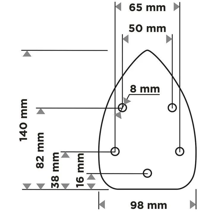 Zımpara kağıdı, cırt bantlı, iron 98 x 140 mm, P80, 5 adet, 5 delikli