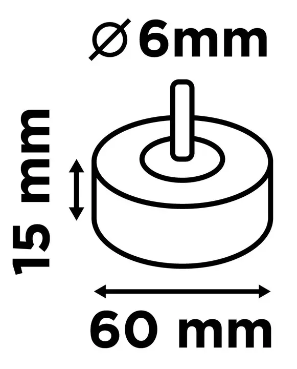 Flap wheel 60 x 15 x 6 mm, P