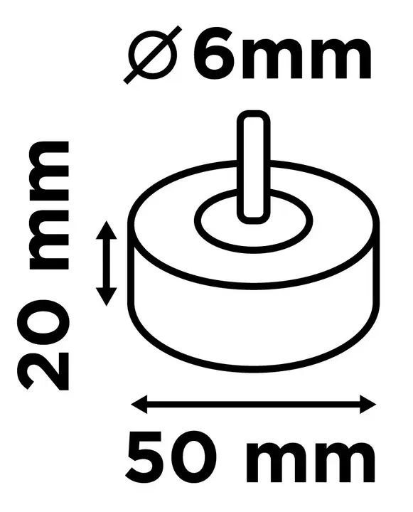 Saplı flap disk 50 x 20 x 6 mm, P40