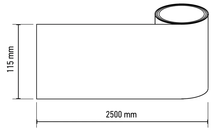 Yellow sanding paper on roll 2.5 m x 115 mm, P