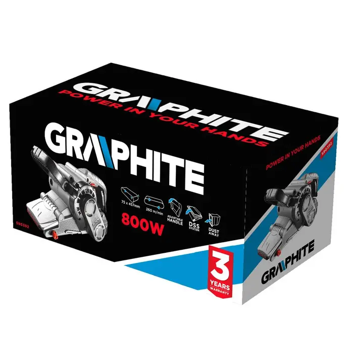 Bantlı zımpara makinesi 800W, hız 260 m/dk, zımpara bandı 75x457mm