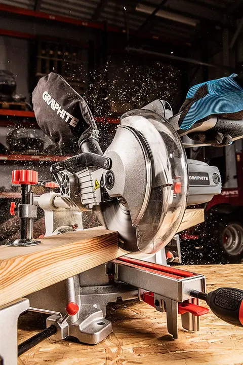 Gönye kesme makinesi 1800W, bıçak 254mm, 60 diş TCT, hız 4800 dev/dk