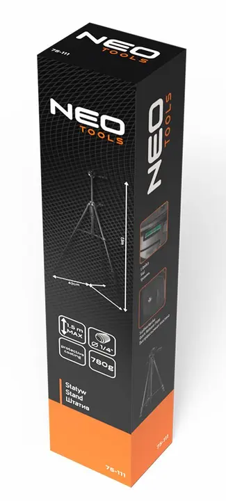 Çapraz lazerler için elektroforetik kaplamalı çelik sehpa, 1.5 m, 1/4