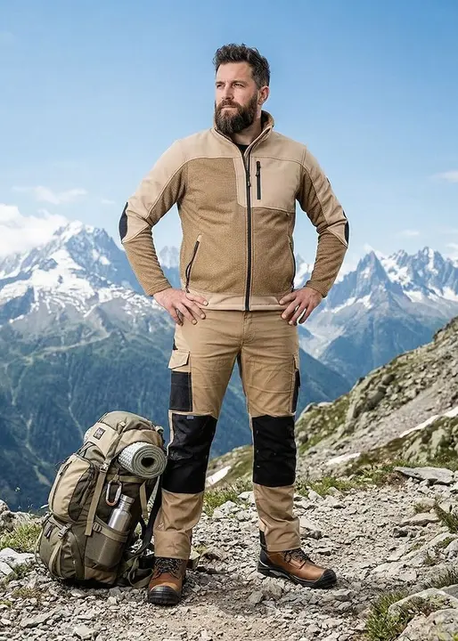 Mix&Match iş pantolonu, Canvas, Cordura takviyeli, bej ve siyah