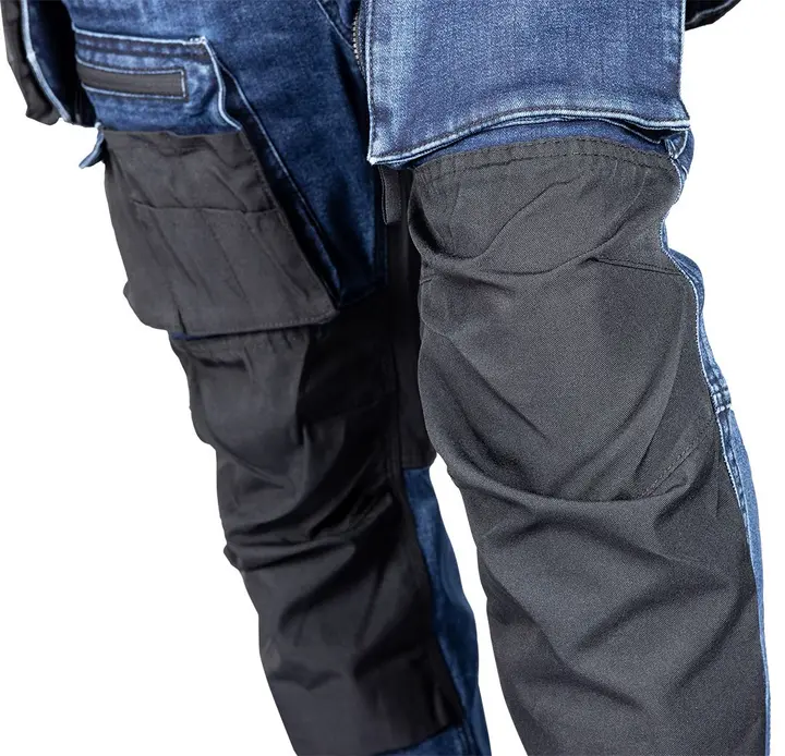 DENIM iş pantolonu, Cordura takviyeli, çıkarılabilir kılıf cepli, gri
