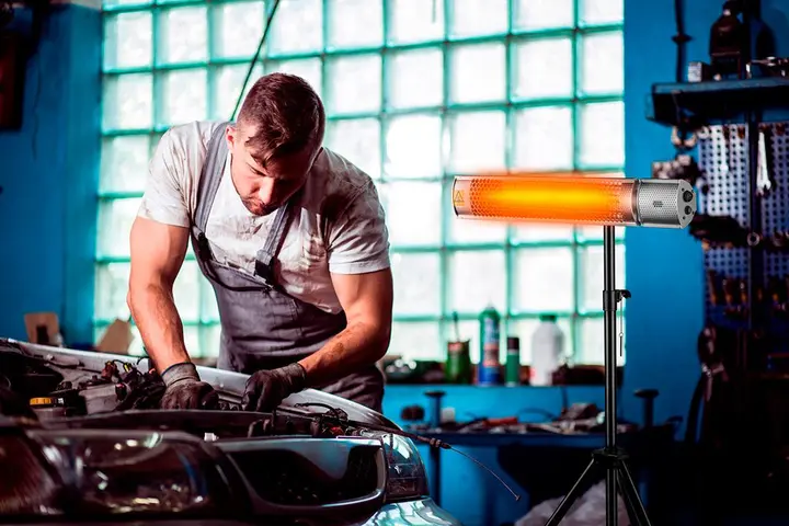 Kızılötesi ısıtıcı 2000W, IP55, altın halojen lamba ısıtma elemanlı, uzaktan kumandalı, 2 kademeli güç ayarı